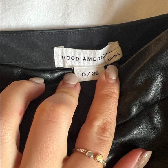 Good American Black Leatherette Trousers - Picture 2 of 3